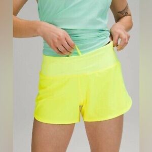 Lululemon Speed Up Midrise Shorts 4” Inseam Tall Highlighter Yellow Neon